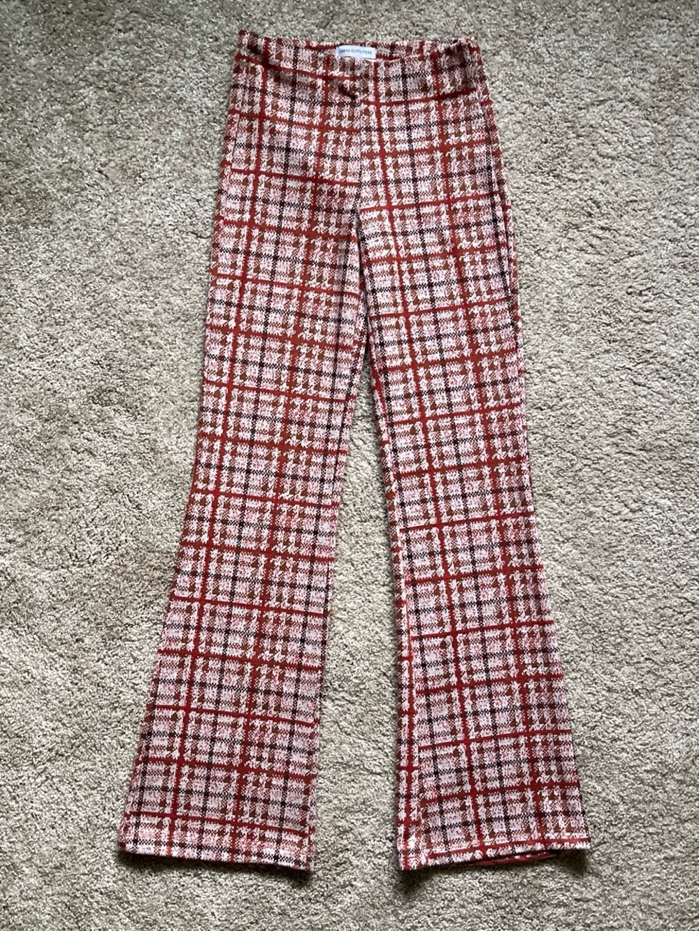 Urban Outfitters Plaid Knit Flare Pants